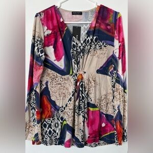 🆕 Blacky Dress Berlin Abstract Multicolored Long Sleeve Top